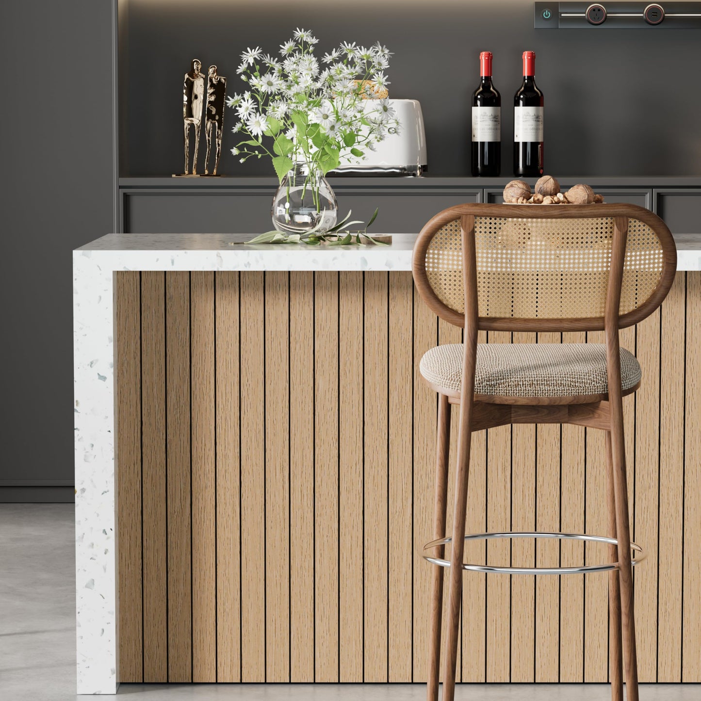 Arthome Peel and Stick Slat Wall Panels 15.7 "x400,Self-Adhesive PVC Wood Grain Wallpaper Panel,3D Thick Faux Soundproof Backsplash Accent Wall Tile for Walls & Furniture (Oak- Coverage 43.6 Sq.ft)