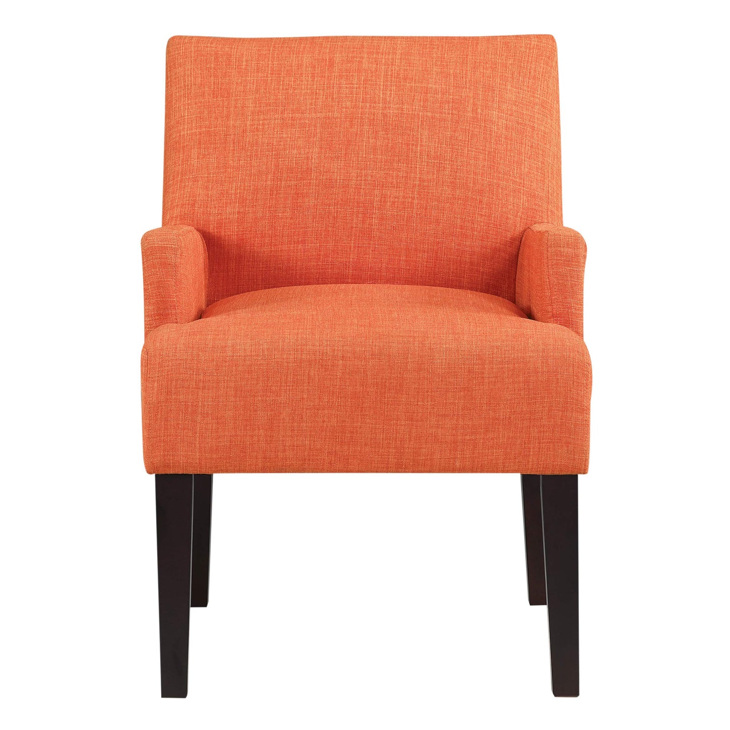 OSP Home Furnishings Main Street Upholstered Guest Chair with Espresso Finish Accents, Tangerine Orange Fabric