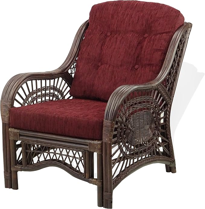 Malibu Lounge Living Accent Armchair Natural Rattan Wicker Handmade Design