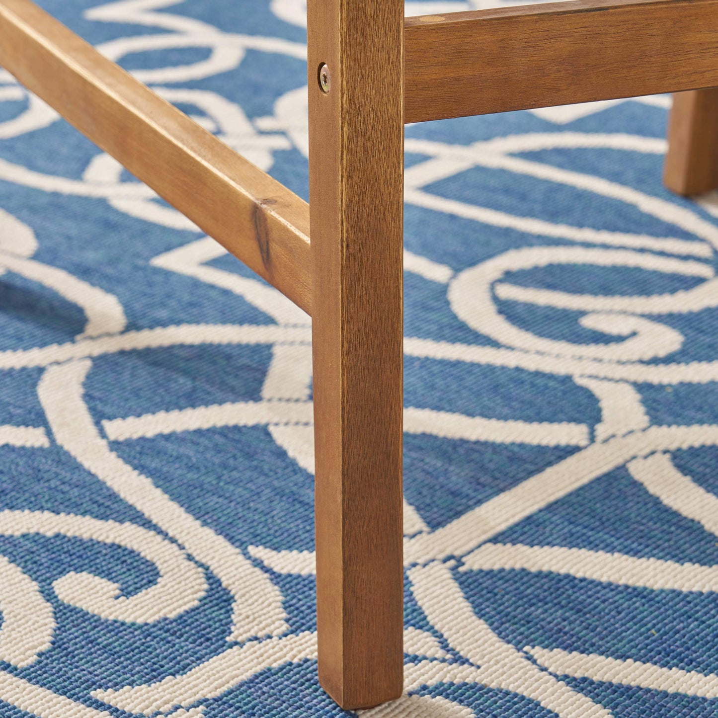 Christopher Knight Home Short Outdoor Acacia Wood Barstools, Teak Finish and Cream (Set of 4)