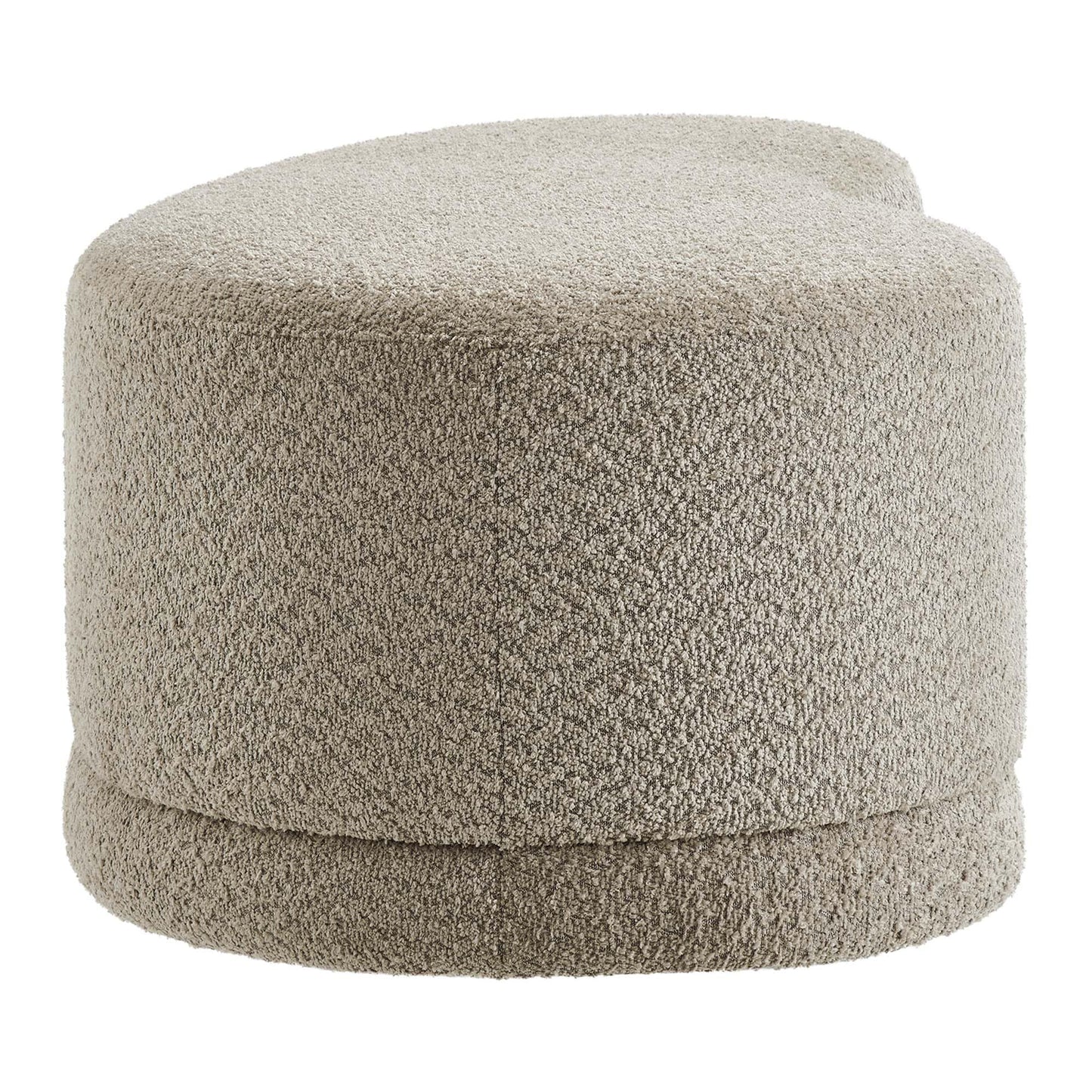 Modway Nimbus 48 Inch Curved Ottoman Bench in Oat - Soft Fabric Chenille Ottoman - Versatile Bedroom Bench - Bouclé Footstool - Upholstered Coffee Table - Bedroom and Living Room Furniture