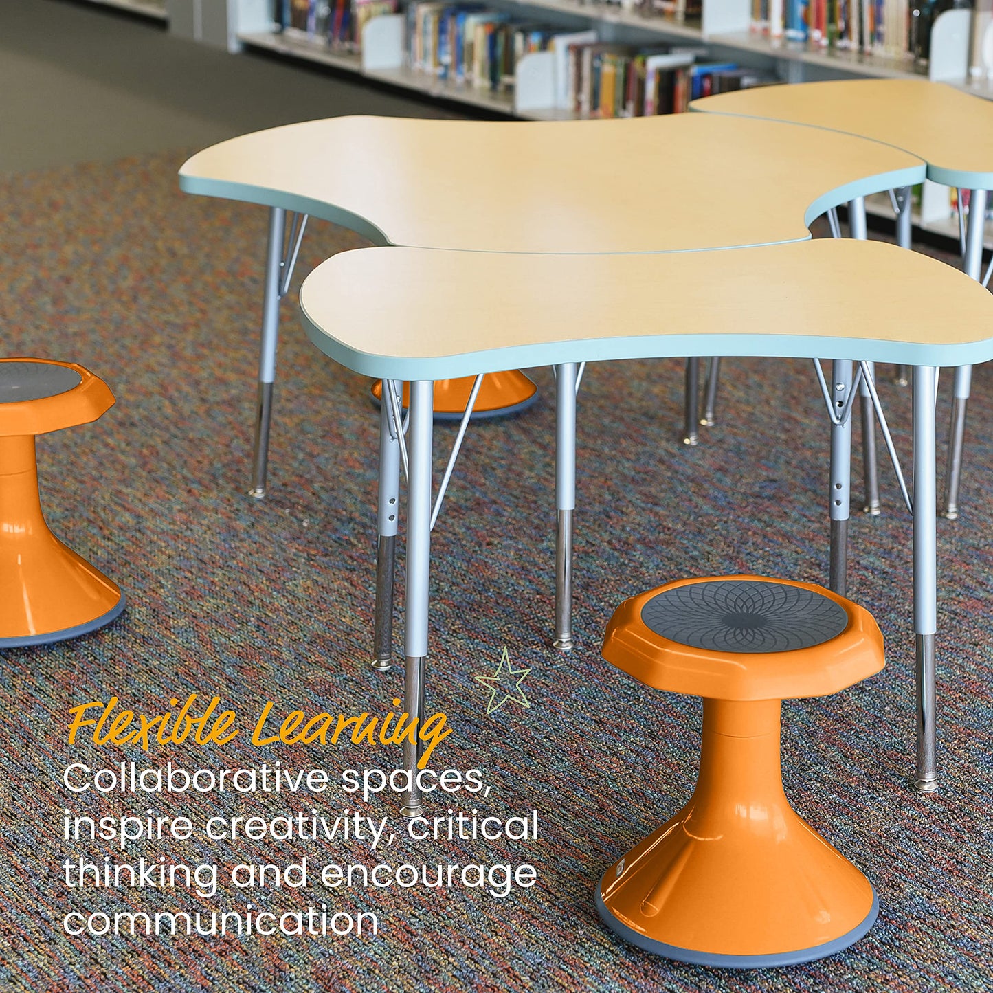 ECR4Kids ACE Active Core Engagement Wobble Stool, 15-Inch Seat Height, Flexible Seating, Orange