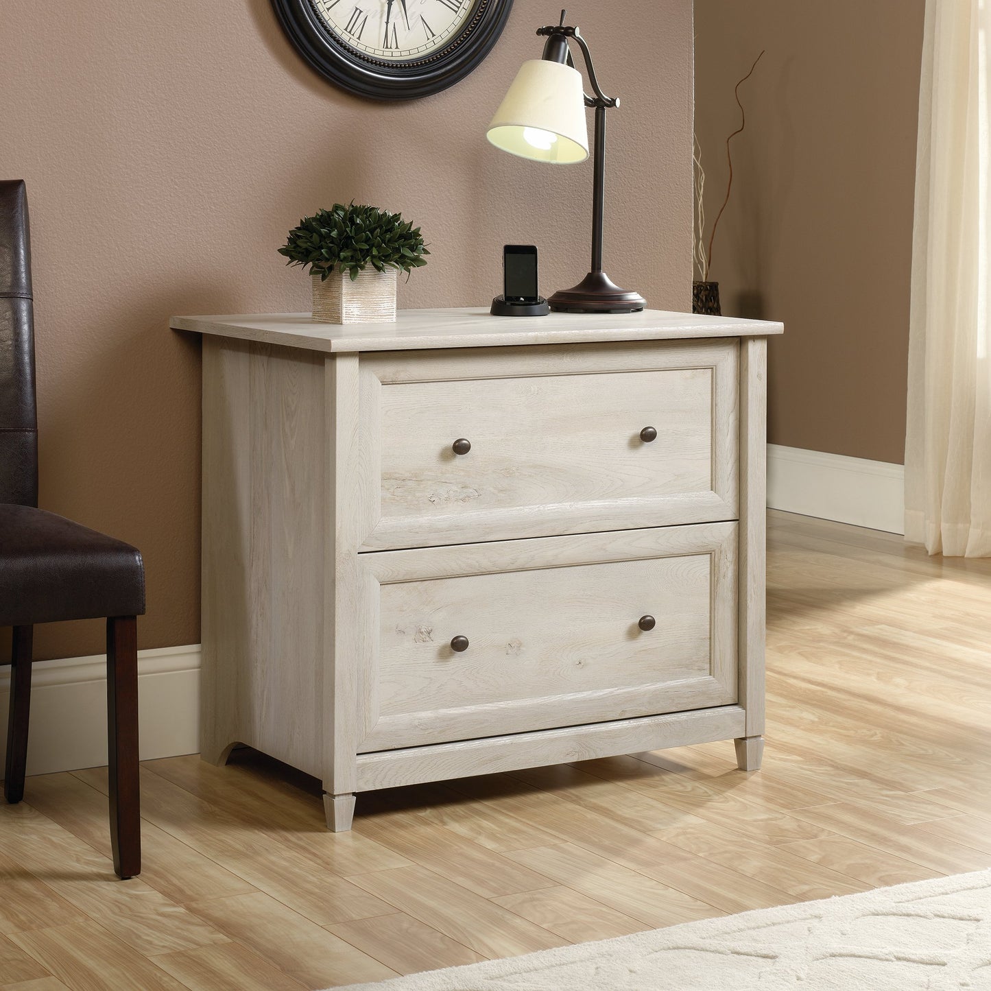 Sauder Edge Water 2 Drawer Lateral Filing Cabinet, Office File Cabinet, in Chalked Chestnut