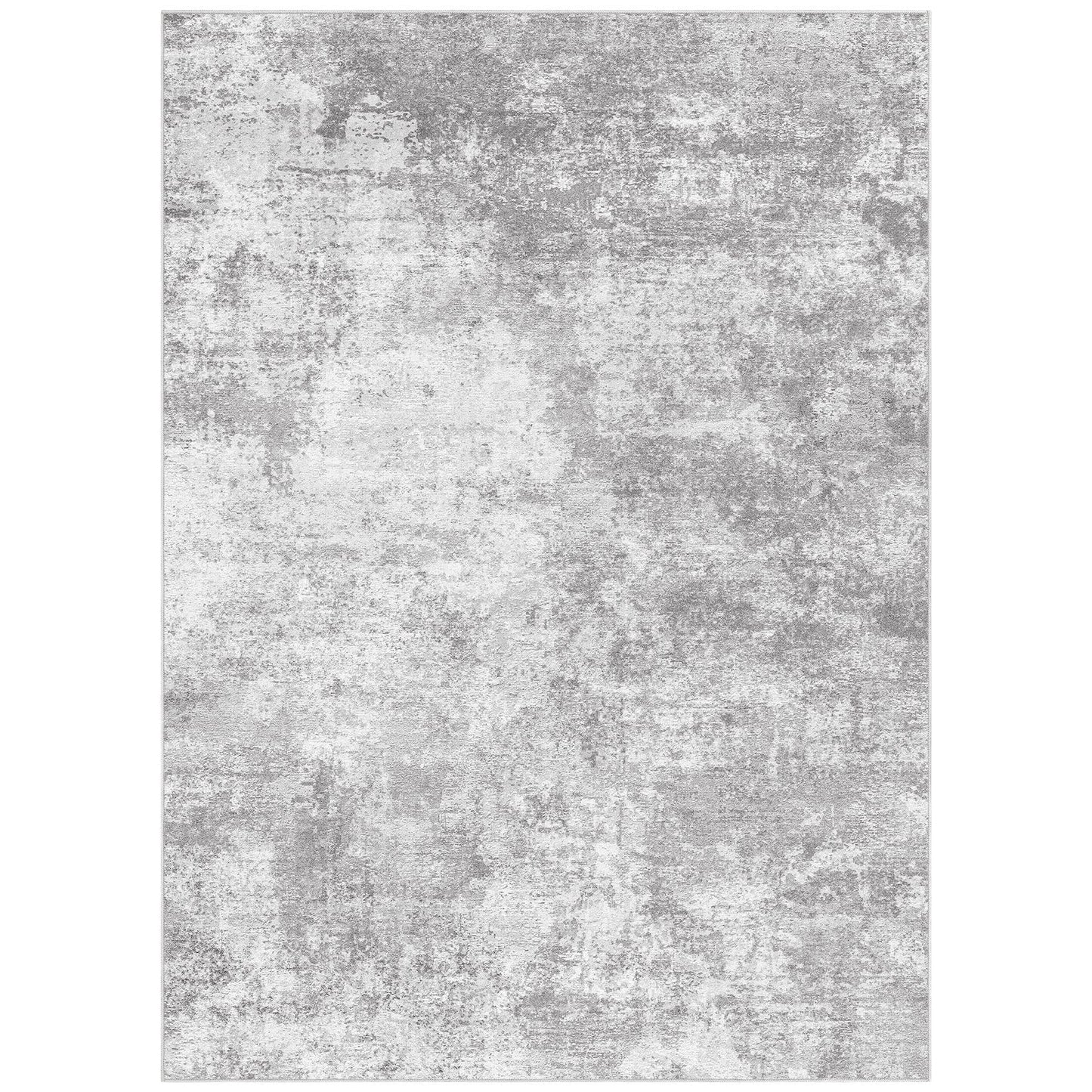 Micgeek Area Rug Living Room - 8X10 Abstract Washable Large Soft Foldable Non Slip Rug Neutral Modern Low Pile Carpet for Bedroom Nursery Dining Room Farmhouse Home Office Indoor - Light Grey