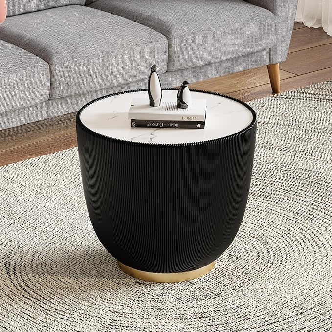 SSLine Bowl-Shape Coffee Table Set of 2 Modern Sintered Stone Top Nesting