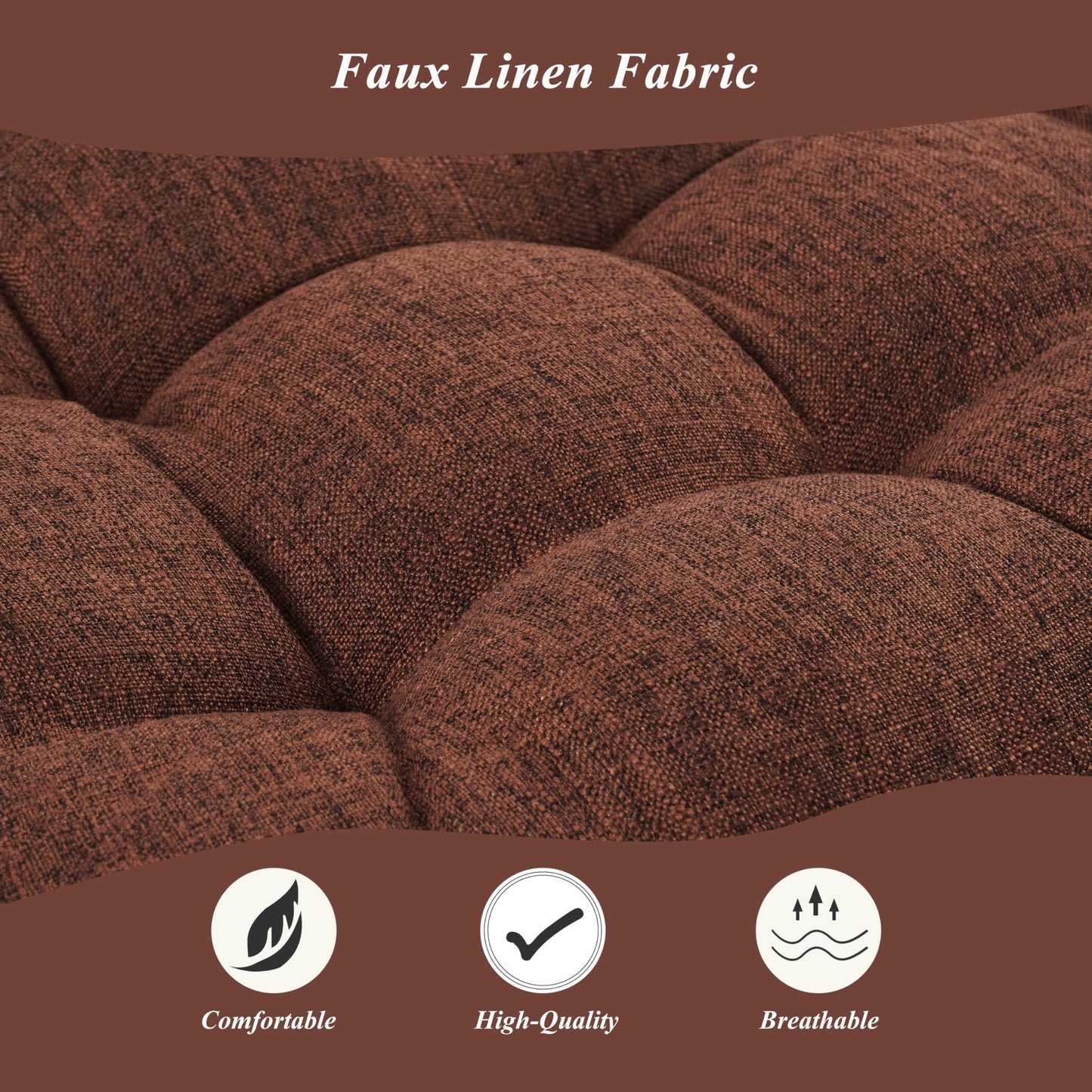 FlyGulls Bench Cushion for Indoor Furniture 48x19 inch Rectangle Bench Seat Cushion for Bay Window Entryway Bench Thick Textured Chair Cushion with Non-Slip Backing 1 Pack, Coffee