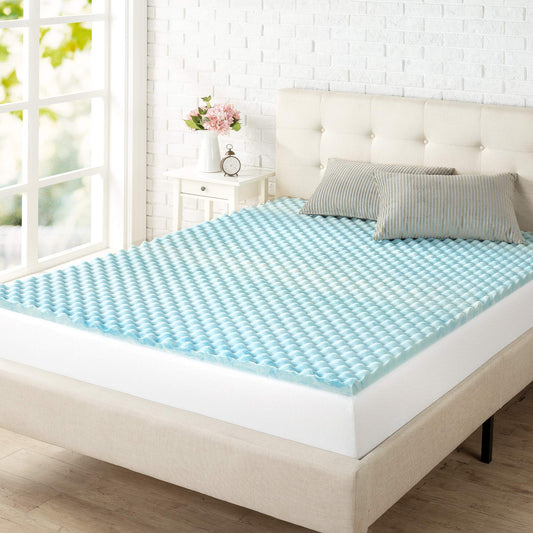 ZINUS 1.5/2/3/4-inch Swirl Gel Cooling Memory Foam Mattress Topper, Cooling Airflow Design, CertiPUR-US Certified (1.5 in, Twin)
