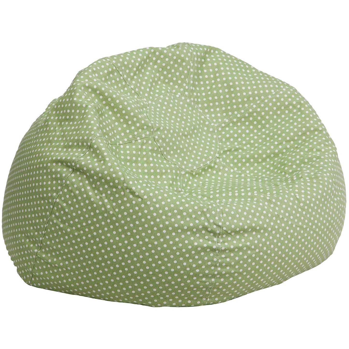 Flash Furniture Duncan Oversized Bean Bag Chair for Kids and Adults, Foam-Filled Beanbag Chair with Machine Washable Cover, Green Polka Dot