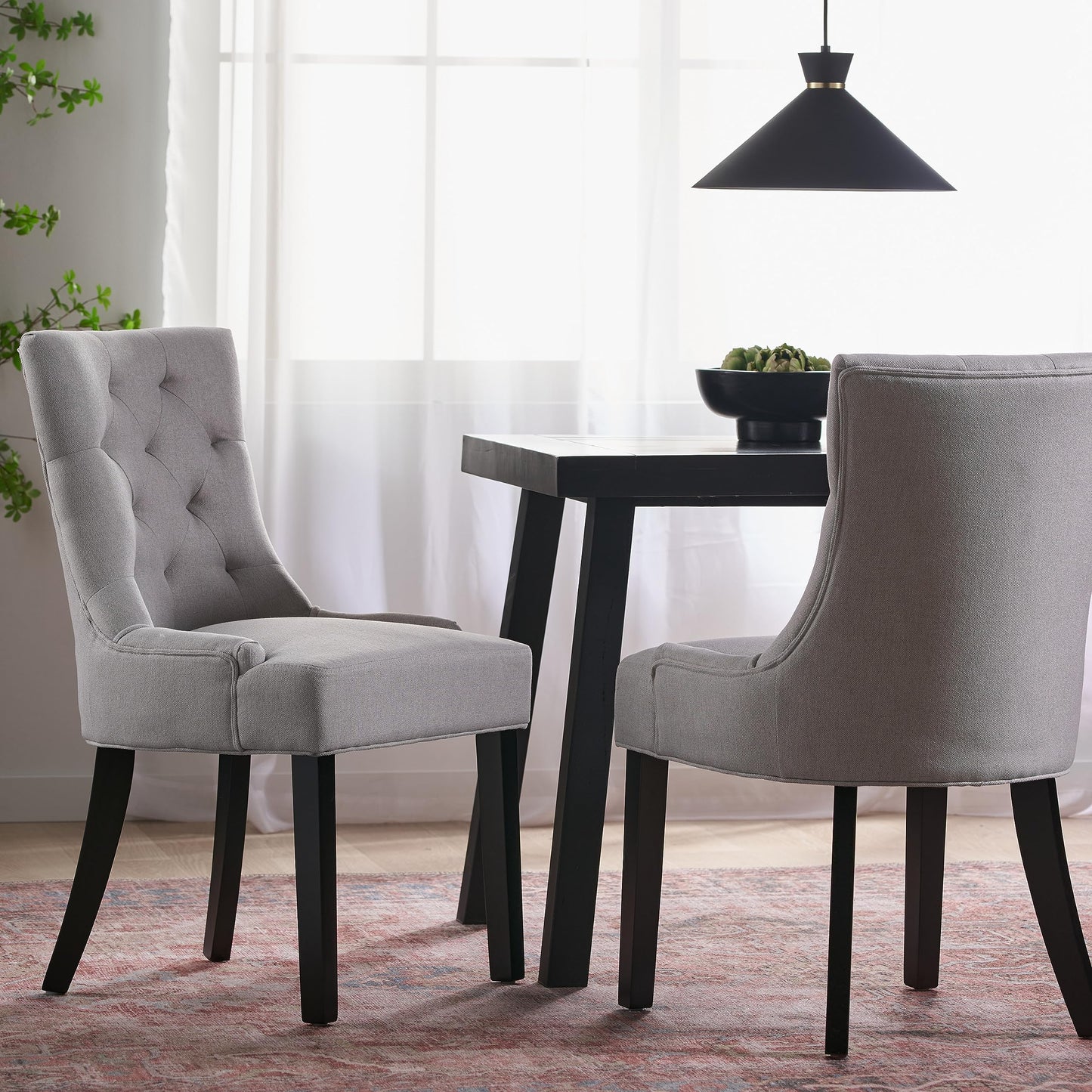 Christopher Knight Home Hayden Fabric Dining Chairs, 2-Pcs Set,Polyester, Light Grey