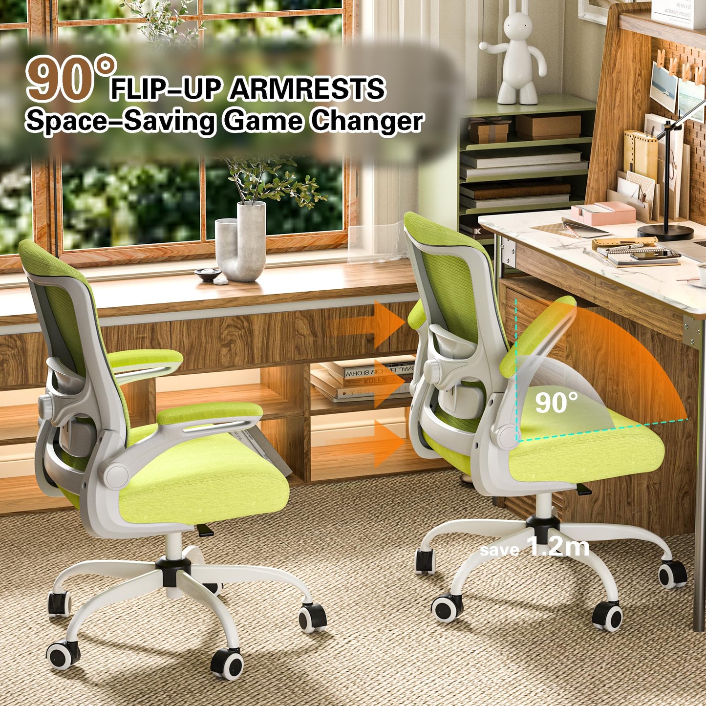 Ergonomic Office Chair for Long Hours, Relieve Back Pressure, Stay Comfortable & Focused All Day, 330LBS Capacity, Ideal for Home Office, Office & Study