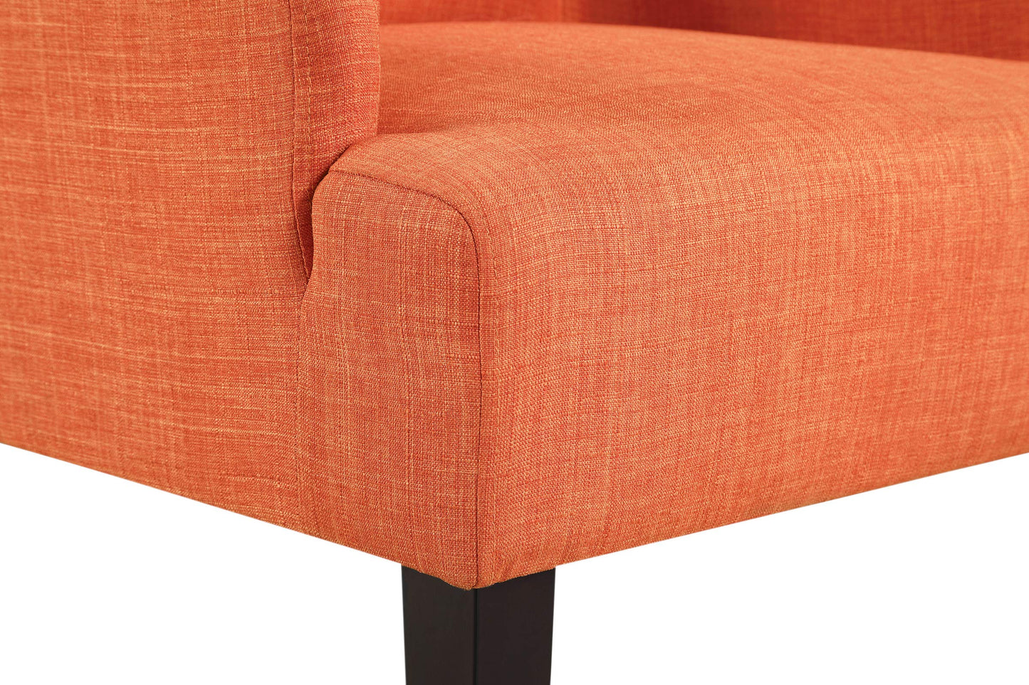 OSP Home Furnishings Main Street Upholstered Guest Chair with Espresso Finish Accents, Tangerine Orange Fabric