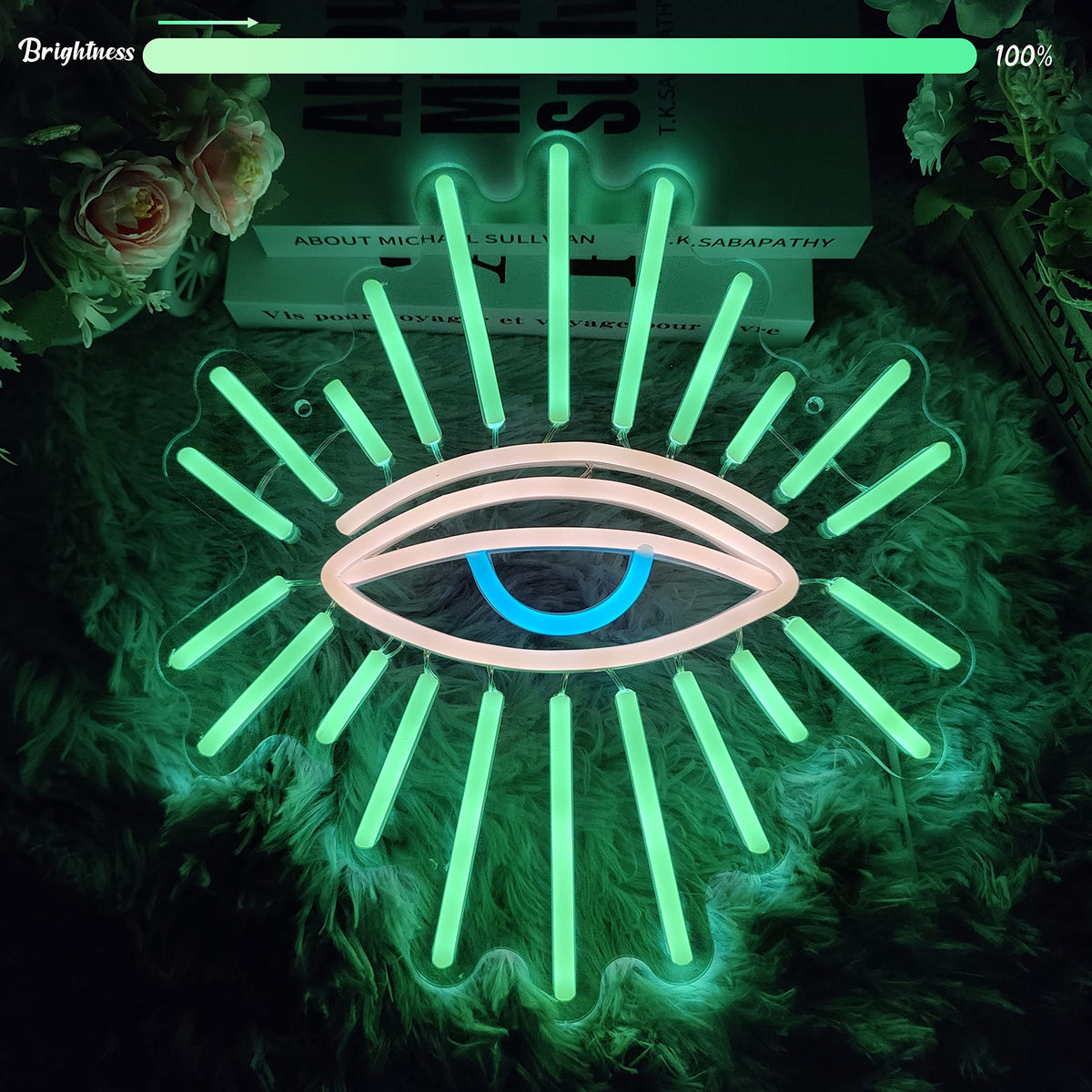 Evil Eyes Neon Signs for Wall Decor, Dimming LED Green Goth Eyes Neon Signs, Bohemian Wall Decor Witchy Decor USB Neon Wall Signs for Bedroom Meditation Decor Charm Gift Unique Home Christmas Gift(11.8x13in)