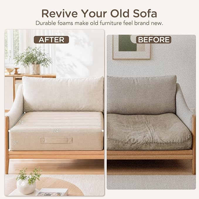 Codi Thick Replacement Couch Cushions, Upholstery Foam