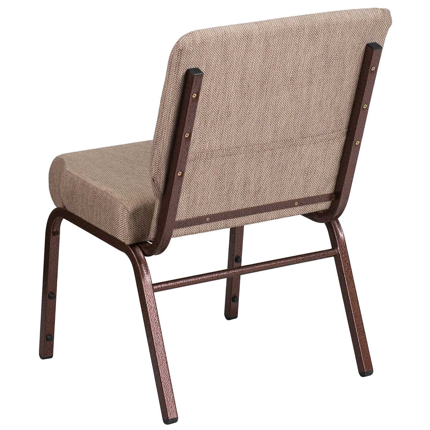 Flash Furniture 4 Pack HERCULES Series 21" W Stacking Church Chair in Beige Fabric - Copper Vein Frame