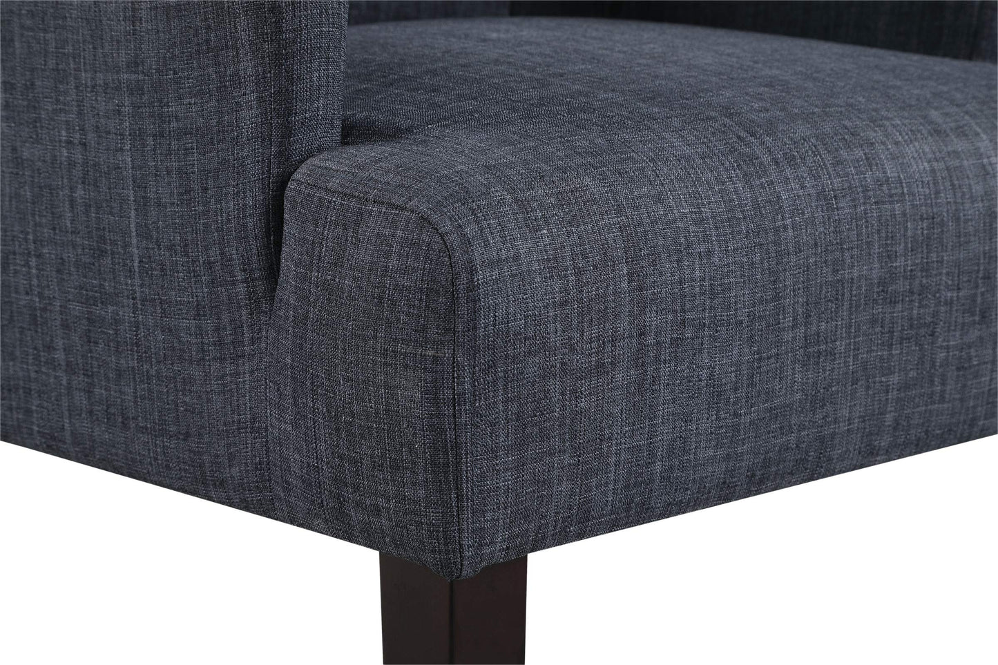 OSP Home Furnishings Main Street Upholstered Guest Chair with Espresso Finish Accents, Navy Fabric