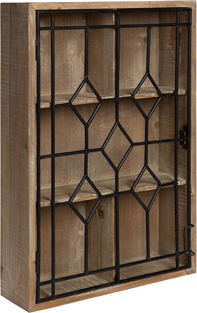 Kate and Laurel Megara Decorative Wooden Wall Hanging Curio Cabinet