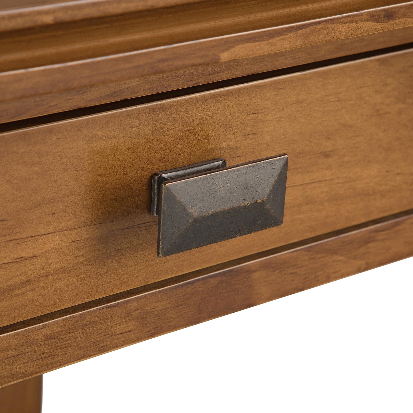 SIMPLIHOME Artisan End Table - 21 inch Wide Solid Wood Square Side Table with Drawer in Honey Brown, Transitional Nightstand or Lamp Stand for Living Room, Bedroom, or Entryway with Tapered Legs