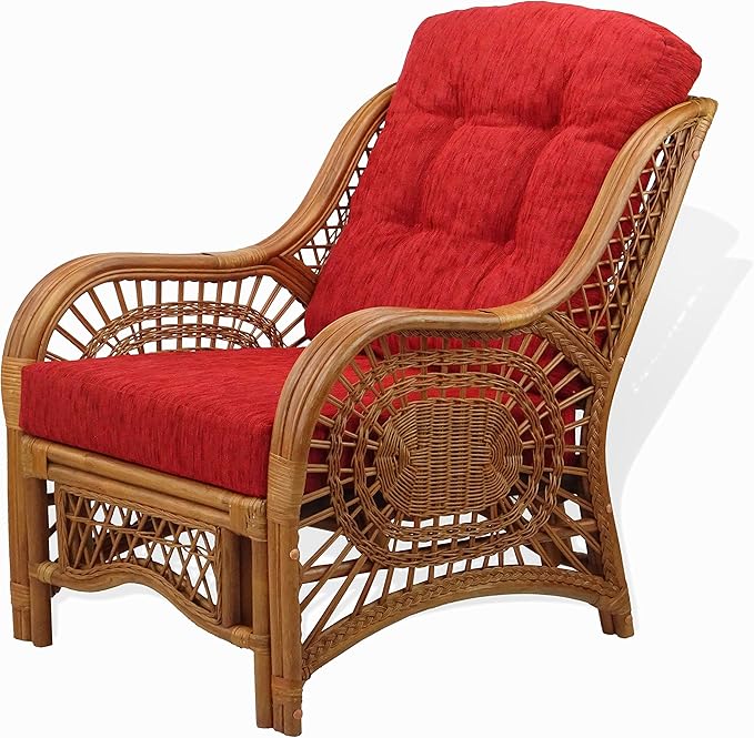 Malibu Lounge Living Accent Armchair Natural Rattan Wicker Handmade Design