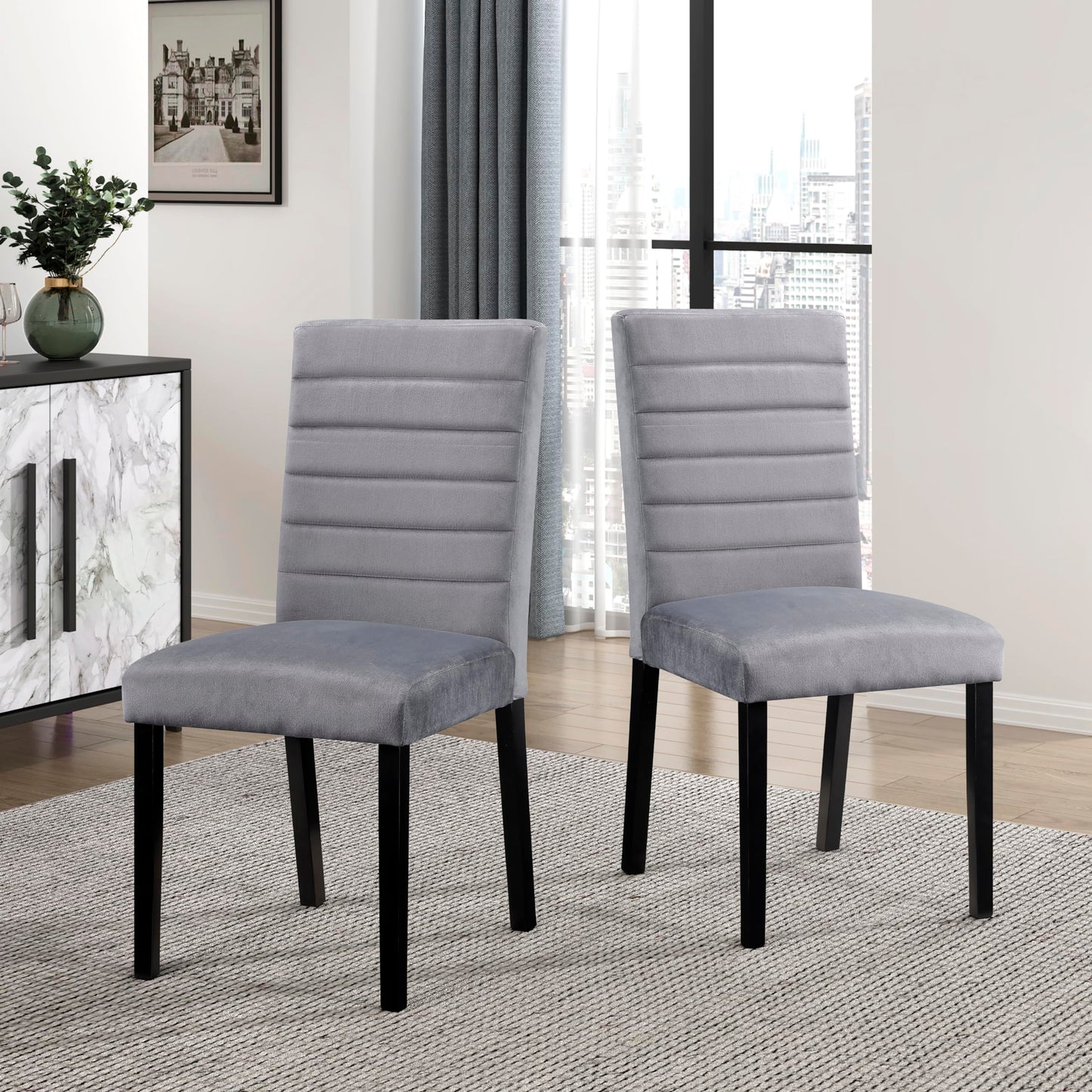 Lexicon Clover Dining Chair (Set of 2), Gray