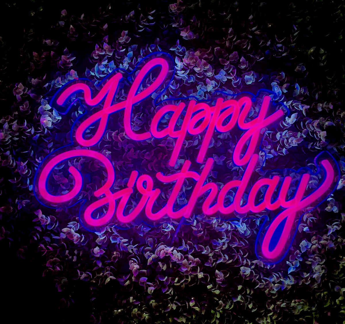 LiQi ™ ' HAPPY BIRTHDAY Neon Sign For Party Décor Bedroom Bar Wedding Home Kitchen Birthday Art Decoration Christmas Light Up Sign,led Neon Signs Wall Light Backdrop USB Powered, 16.5 * 12",Pink