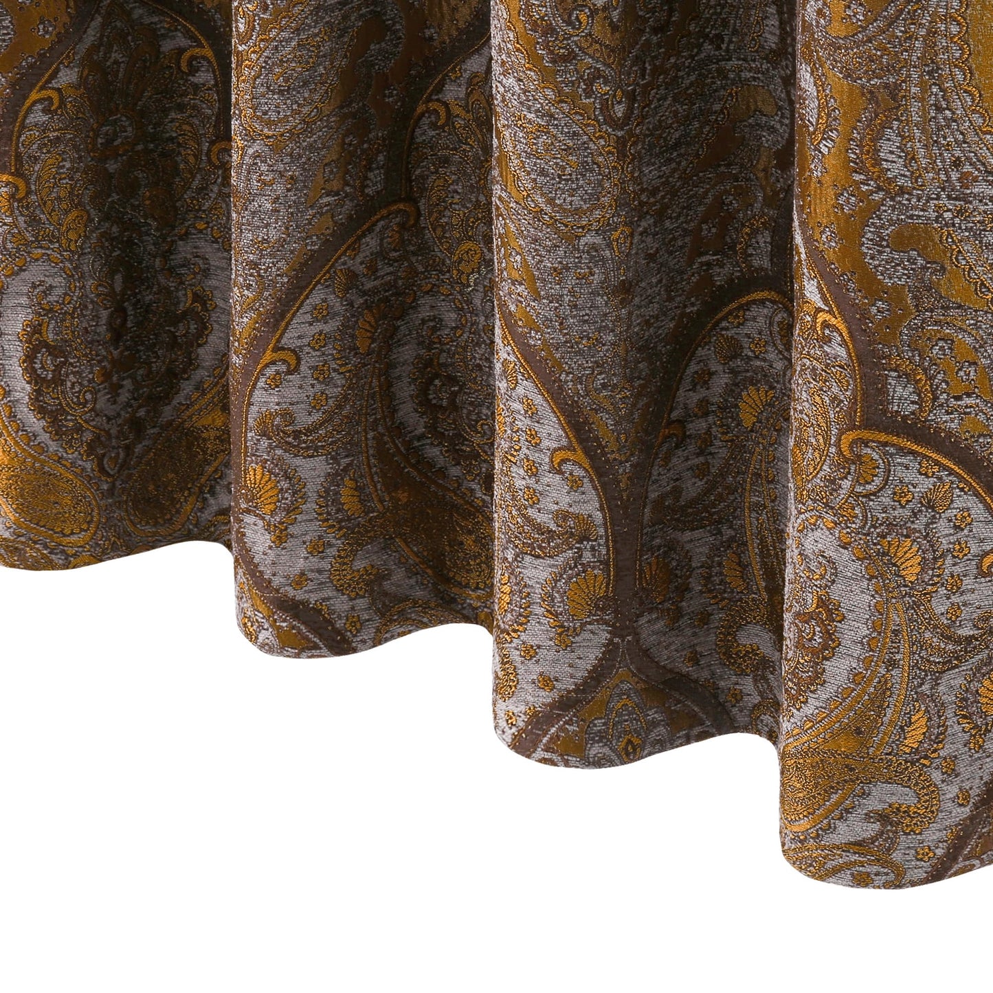 Loom and Mill Luxury Jacquard Curtains for Bedroom, Classic Antique Lined Damask Curtains 2 Panels with Tiebacks, Bronze Gold Window Curtain for Living Room Holiday Banquet Decor(52Wx84L, 2 Panels)