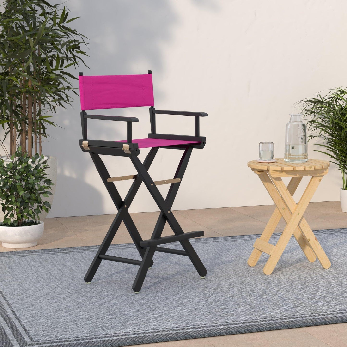 Casual Home 230-02/021-30 Director Chair 30" - Bar Height BlackFrame/Magenta Canvas