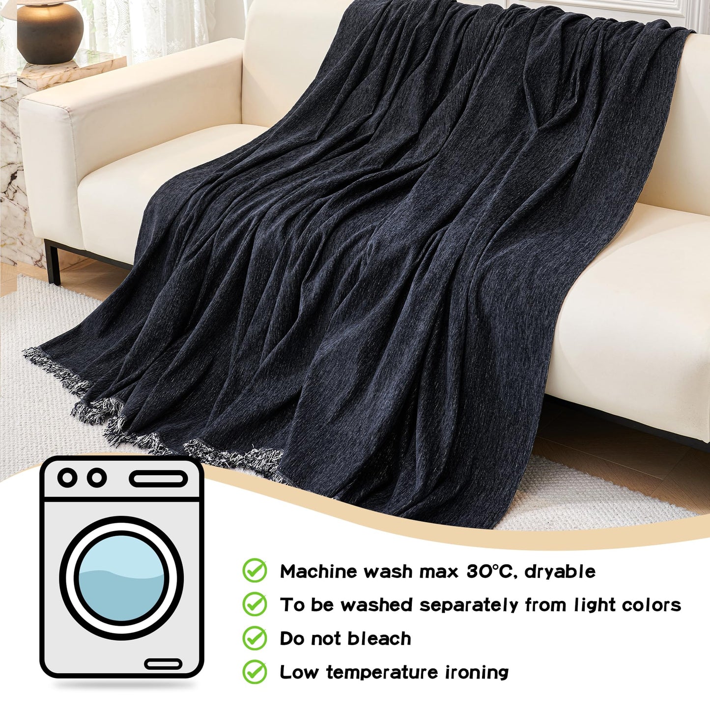 MYSKY HOME Couch Cover for Sectional Sofa, 2 Pieces Couch Covers for L Shape Sofa Cover, Furniture Protector for Pets, Kids, Sofa Slipcover for 2-3 Cushion Couch (71"x118"+71"x118", Navy Blue)