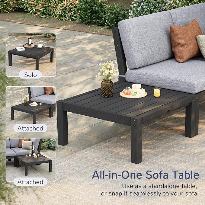 Stoog 11-Piece U-Shaped Patio Sectional Sofa Set, All-Weather Modular &