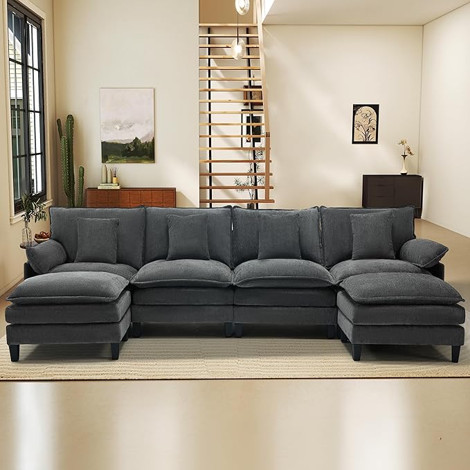 140" Cloud Couch, Modular Sectional Sofa