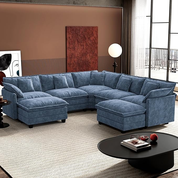 Ihanherry 114" V-Shaped Modern Sofa Modular Sectional Cloud Couch