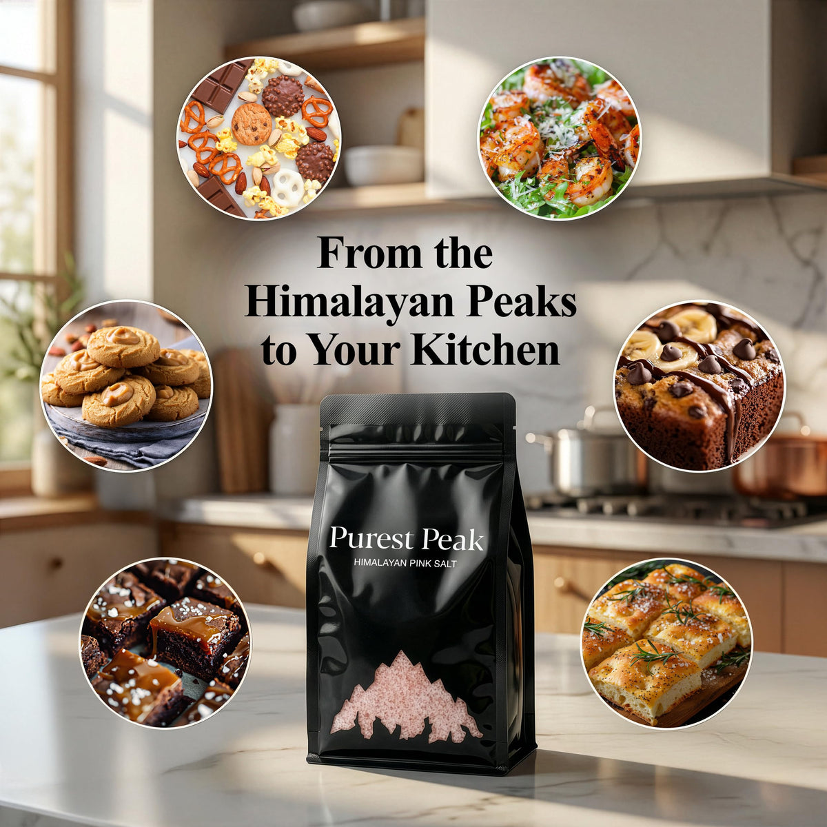 Purest Peak Fine Grain Himalayan Pink Salt, 32 Oz Bag Pack of 5 – Pure Gourmet Food Grade Chef Salt, Fine Grain Sea Salt, Natural Rock Salt, Kosher, Vegan, and Gluten Free