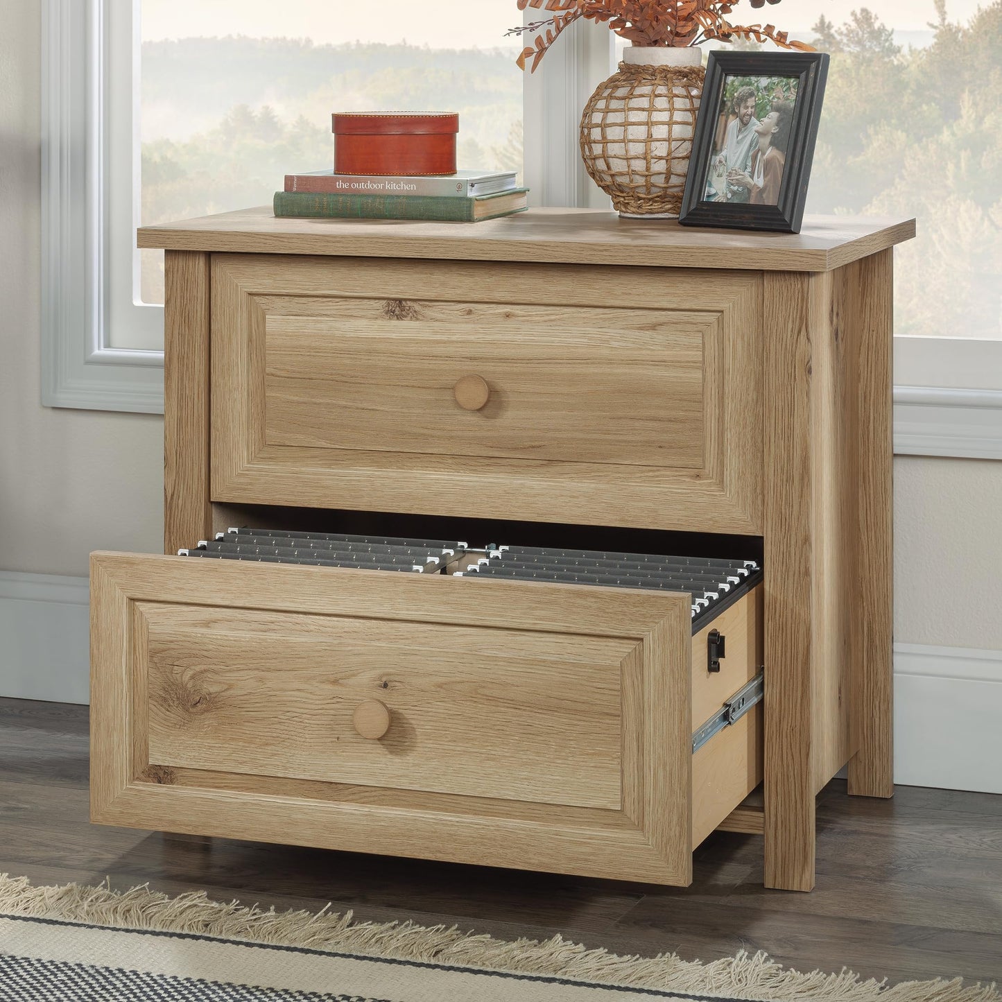 Sauder Hillmont Farm File Cabinet, Timber Oak Finish