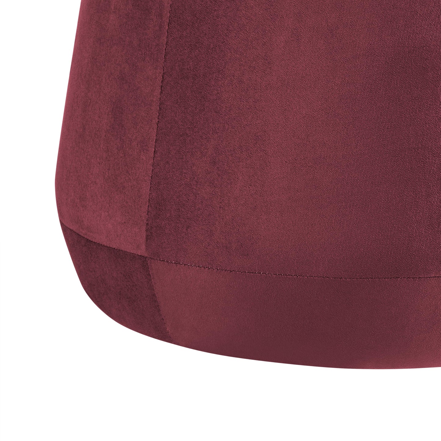 Studio Living® 24” Waverly Ottoman Round Faux Leather Bench, Stationary Ottomans, Backless Chair, Footrest for Living Room, Footstool Office, Bedroom, Padded Seat, Plum