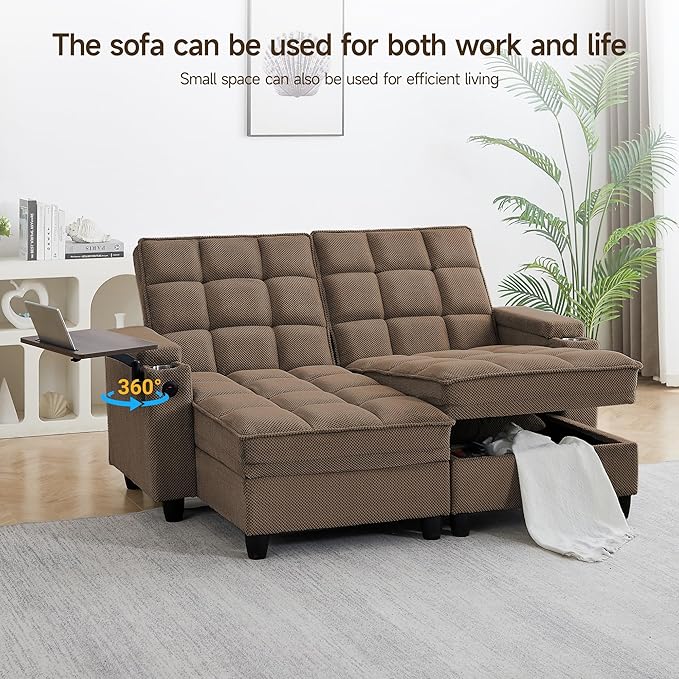 70.9" Chaise Lounge Chair Indoor, Oversized Boucle Upholstered Sofa Bed