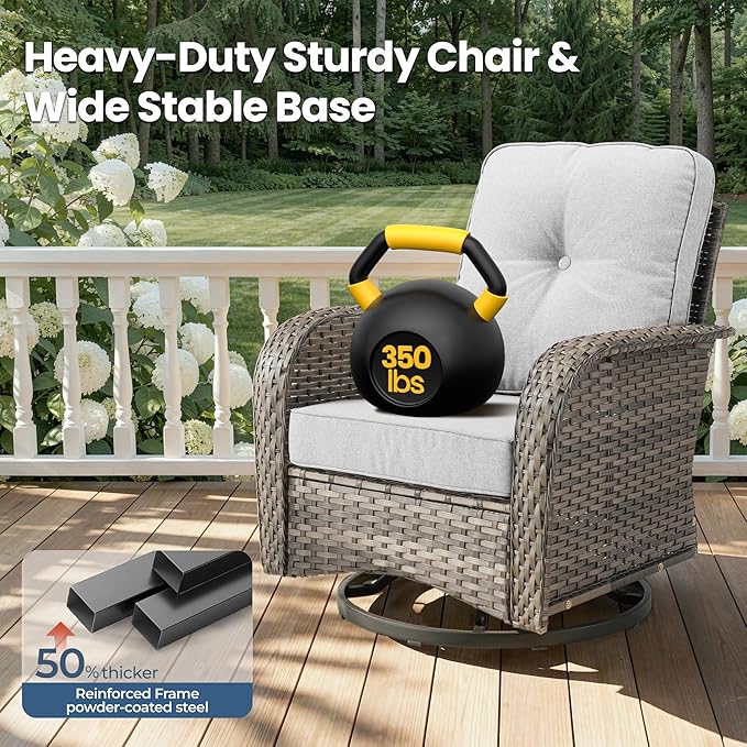 8 Pieces Outdoor Patio Furniture Sets, High Back Swivel Rocker Chairs Loveseat