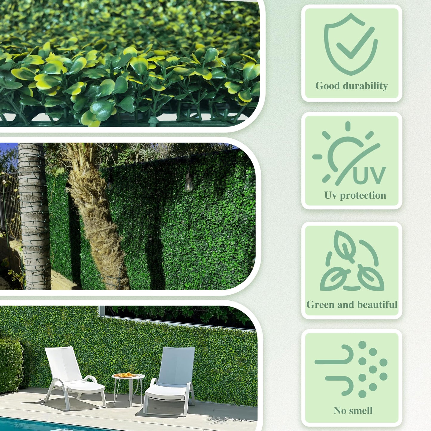 ODTORY Artificial Boxwood Roll Panels: 6 ft x 12 ft (72 sq ft) UV-Resistant Green Grass Wall Decor, Faux Ivy Privacy Fence Screen for Indoor and Outdoor, Garden, Home Decor