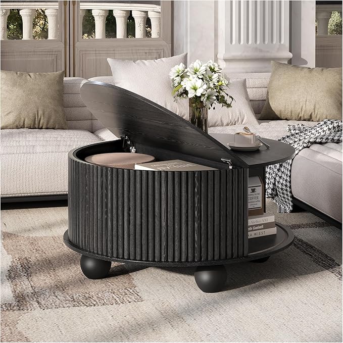 SULIVES Round Coffee Table