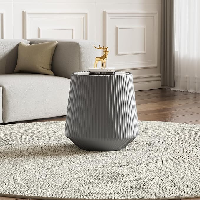 Modern Marble Nesting Coffee Table Set of 2, 26.77" Cup Shaped Coffee and End