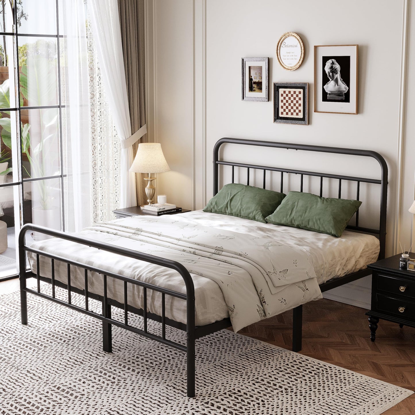 Easllre 14Inch Metal Bed Frame,Full Size Bed Frame with Storage Space,Heavy Duty Sturdy Mattress Foundation,Easy Assembly,No Box Spring Needed,Full