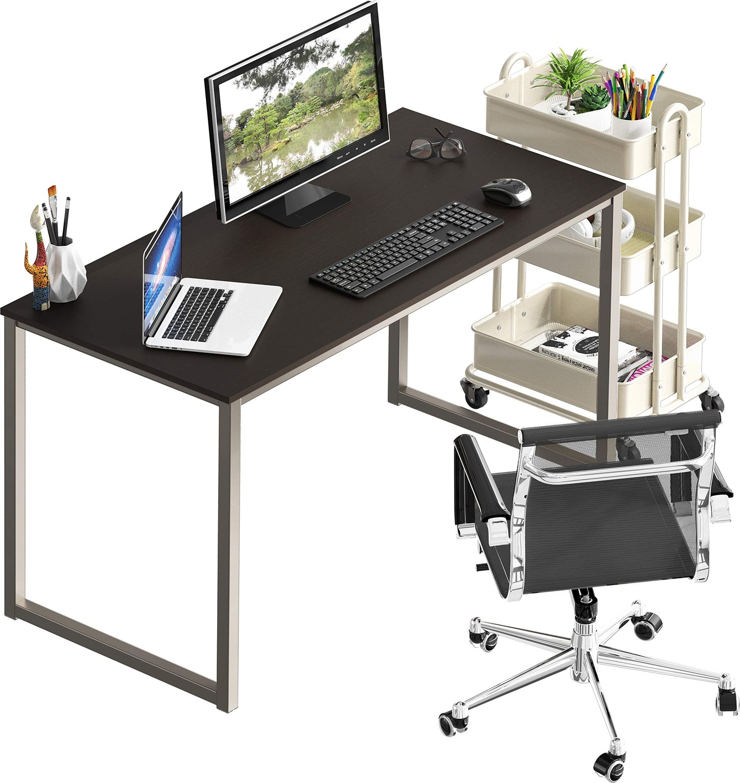 SHW Mission 40-Inch Home Office Computer Desk, Espresso