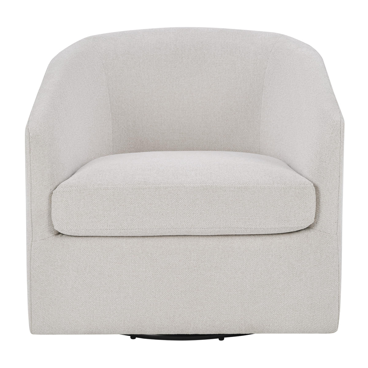 OSP Home Furnishings Parker Upholstered Swivel Tub Accent Chair, Cream Fabric