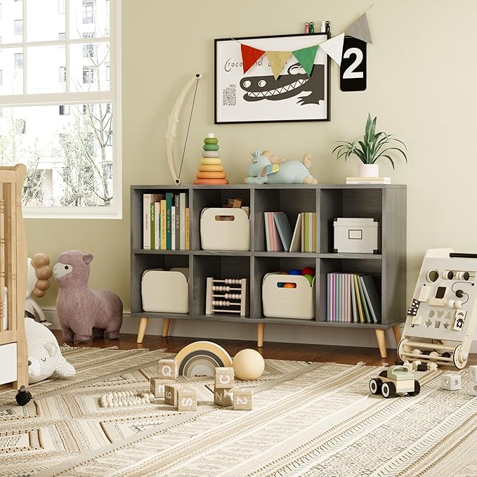 8-Cube Bookshelf 2 Tier Retro Bookcase