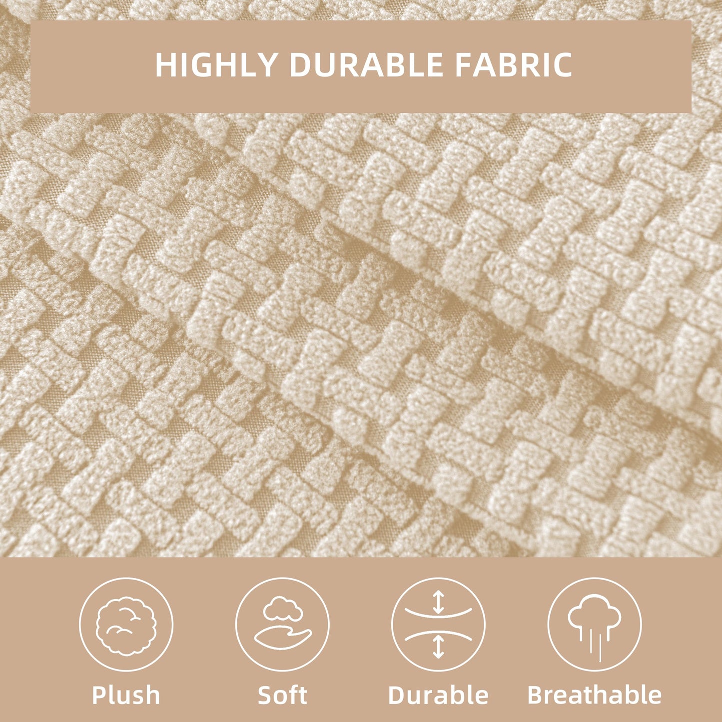 KaviKon Ottoman Cover Slipcover Rectangle Fit Length 25"-30" Stretch Foot Stool Slip Cover, Footrest Slipcovers Protector with Elastic Band, Ottoman Cover Removable Washable(Small,Grid Weave White)