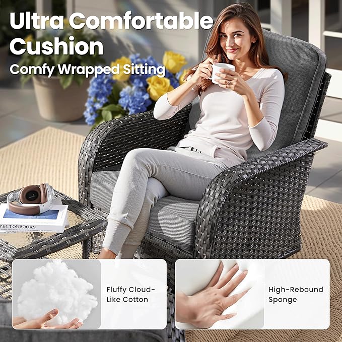 ovios 7-Piece Patio Furniture Set, Outdoor Wicker Sofa