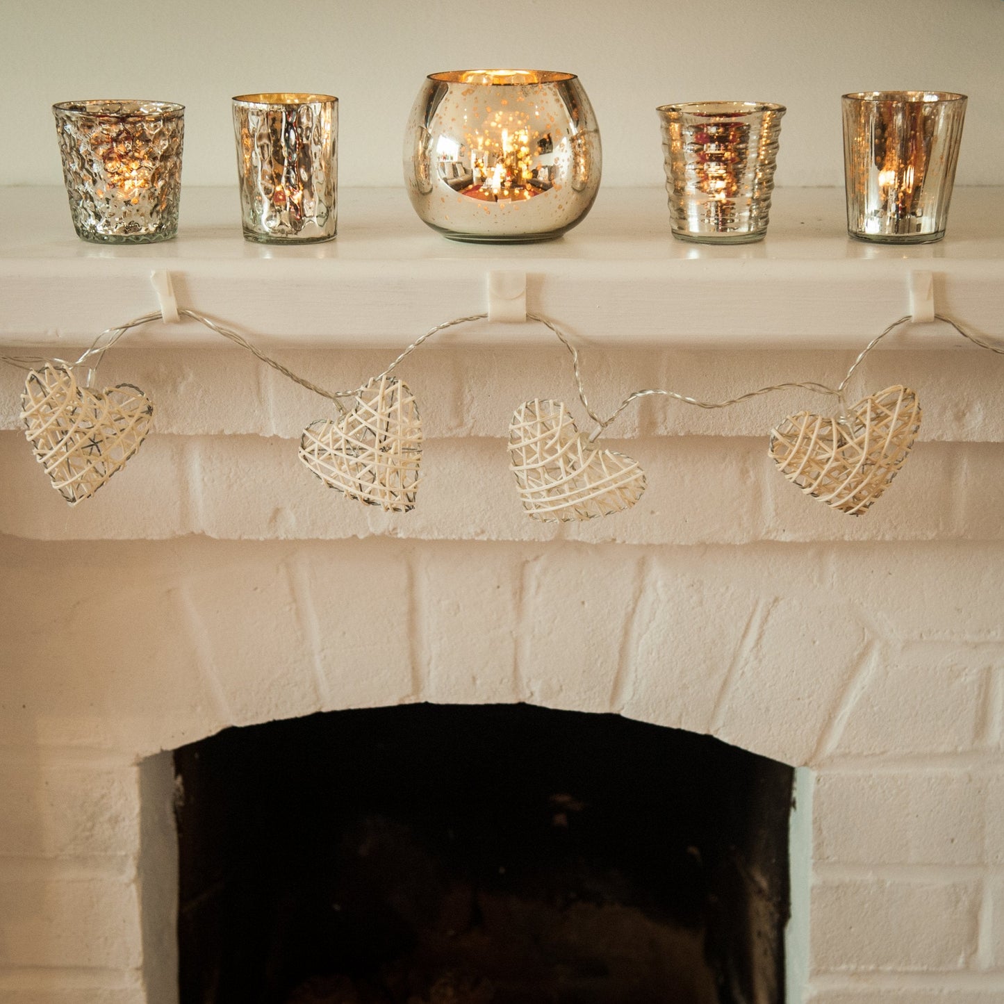 Insideretail Mercury Glass Tea Light Holders, Vertical-with Distressed Orange Foil, 7cm, Set of 48, 48 Count