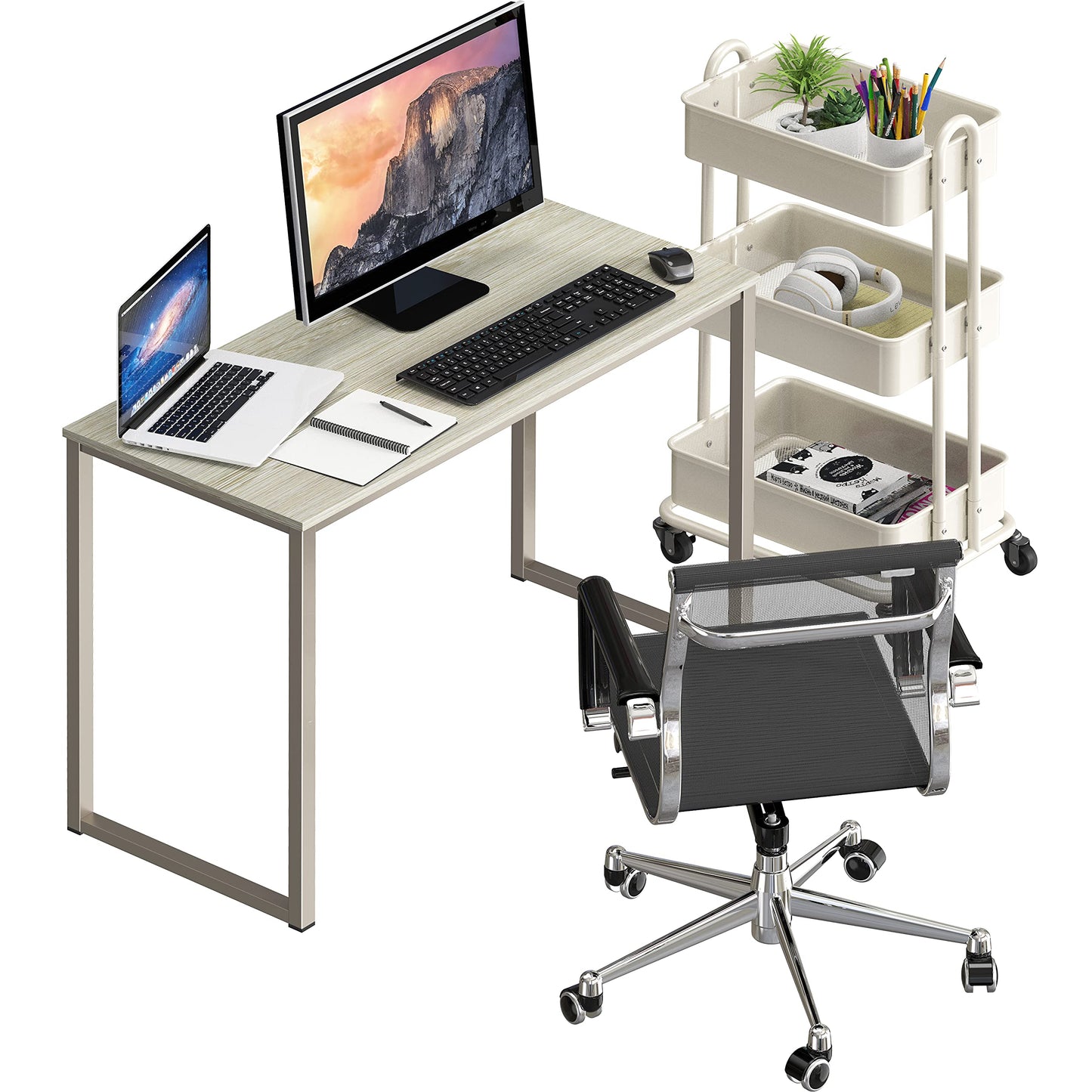 SHW Mission 32-Inch Home Office Computer Desk, Maple