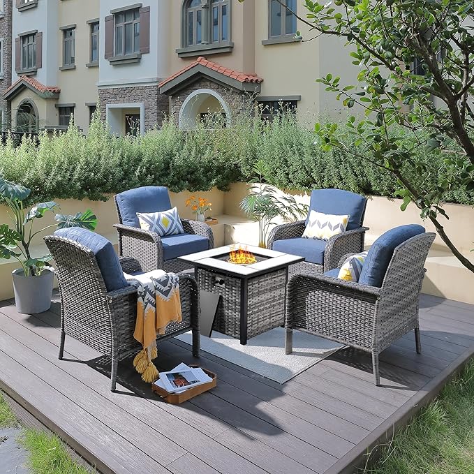 ovios 5-Piece Patio Furniture Set, Outdoor Wicker Sofa