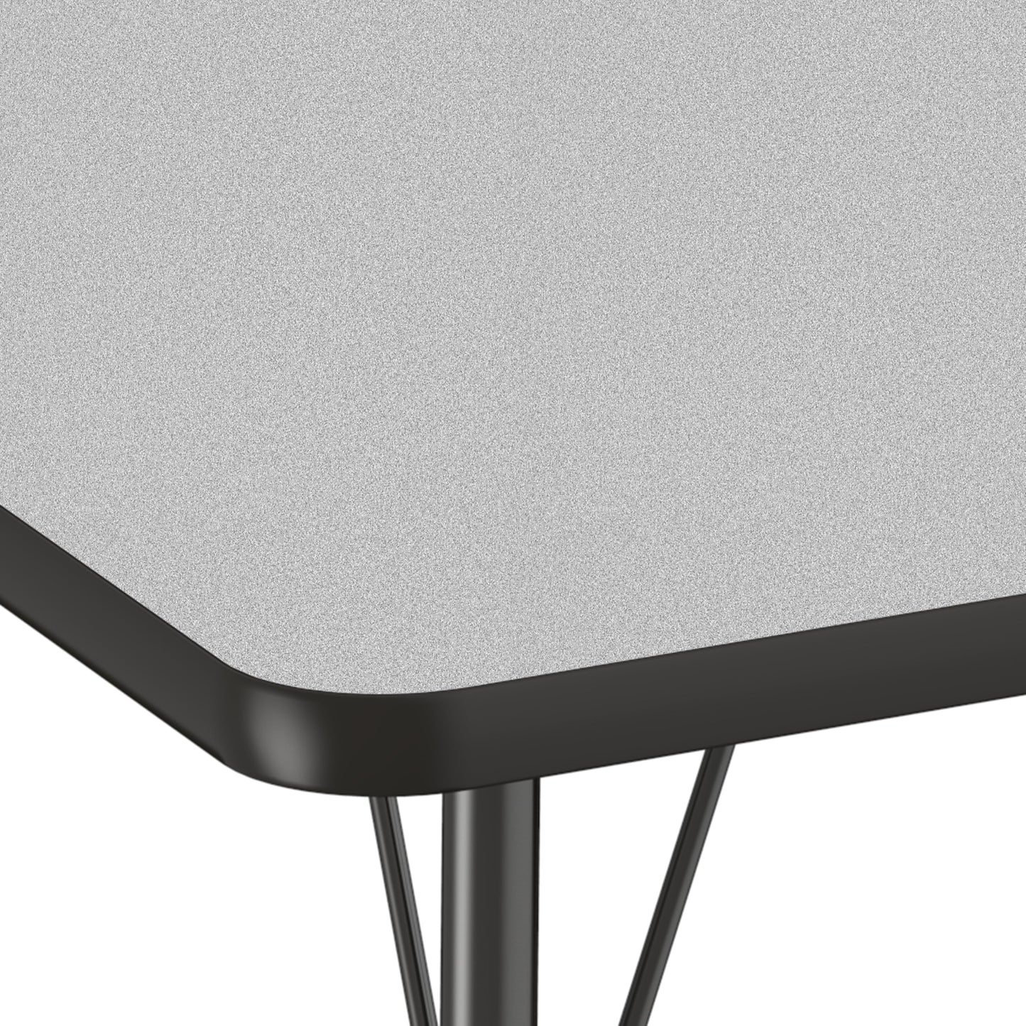 Factory Direct Partners FDP 48" Round Thermofused Classroom Activity Table with Standard Ball Glide Legs, Adjustable Height 19"-30" - Gray/Black, 10138-GYBK