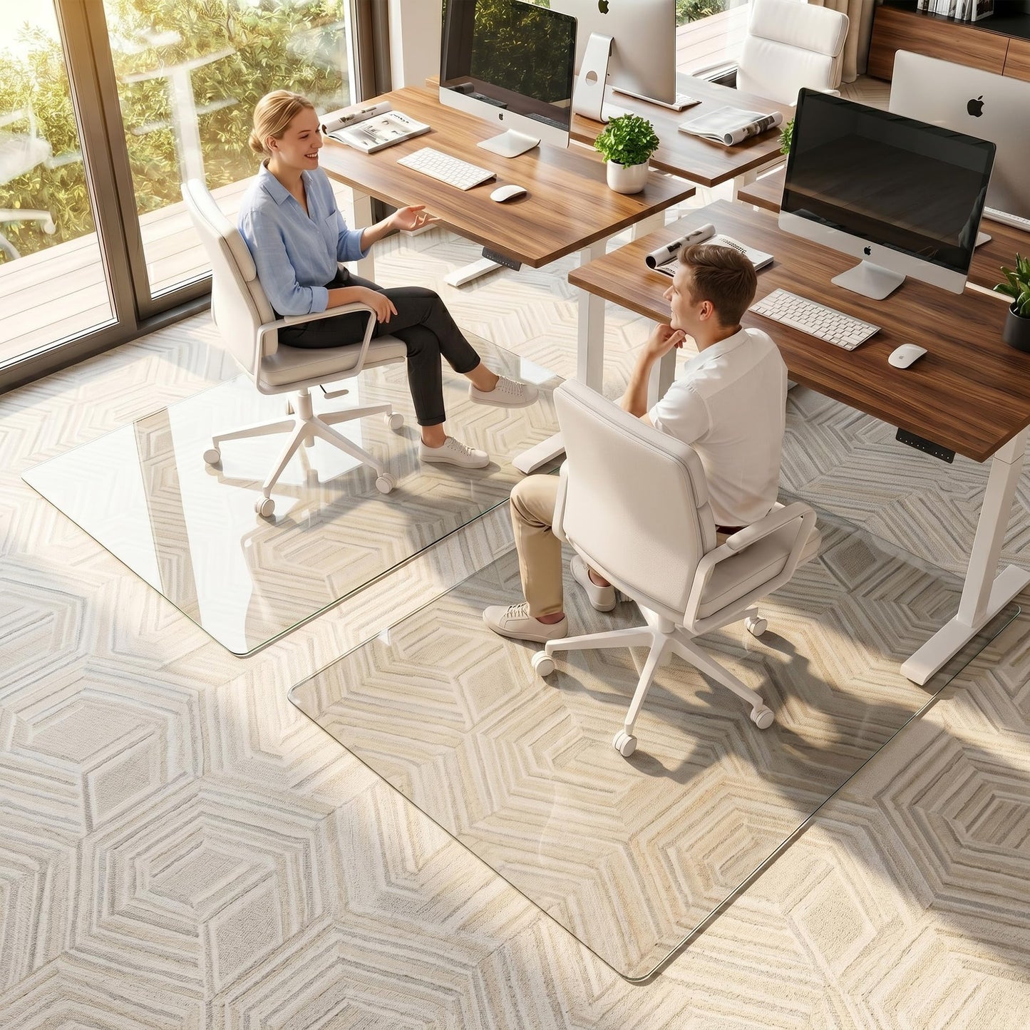 Antok Tempered Glass Chair Mat, 48"x72" Office Chair Mat for Carpet & Hardwood Floors, Heavy Duty 0.2" Desk Chair Mat for Smooth Rolling at Home or Office