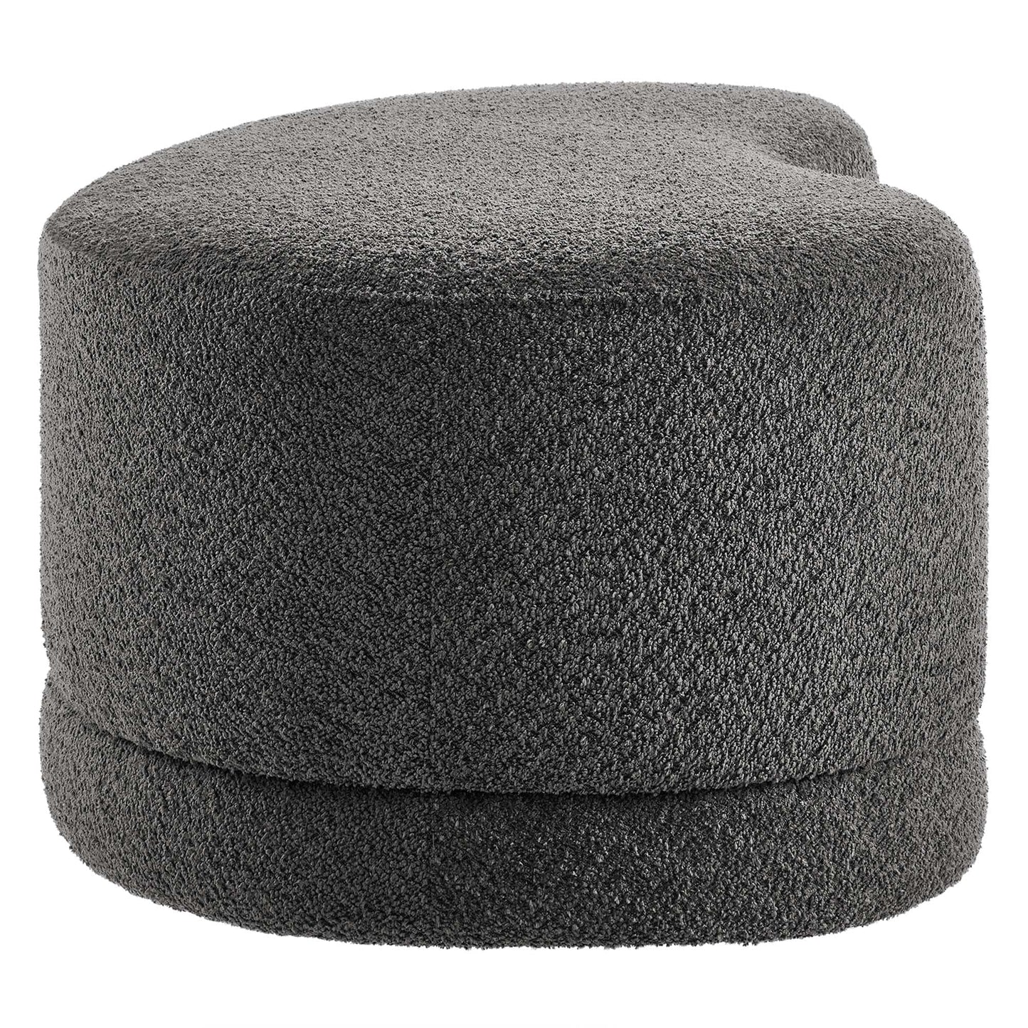 Modway Nimbus 48 Inch Curved Ottoman Bench in Cast Slate - Soft Fabric Chenille Ottoman - Versatile Bedroom Bench - Bouclé Footstool - Upholstered Coffee Table - Bedroom and Living Room Furniture